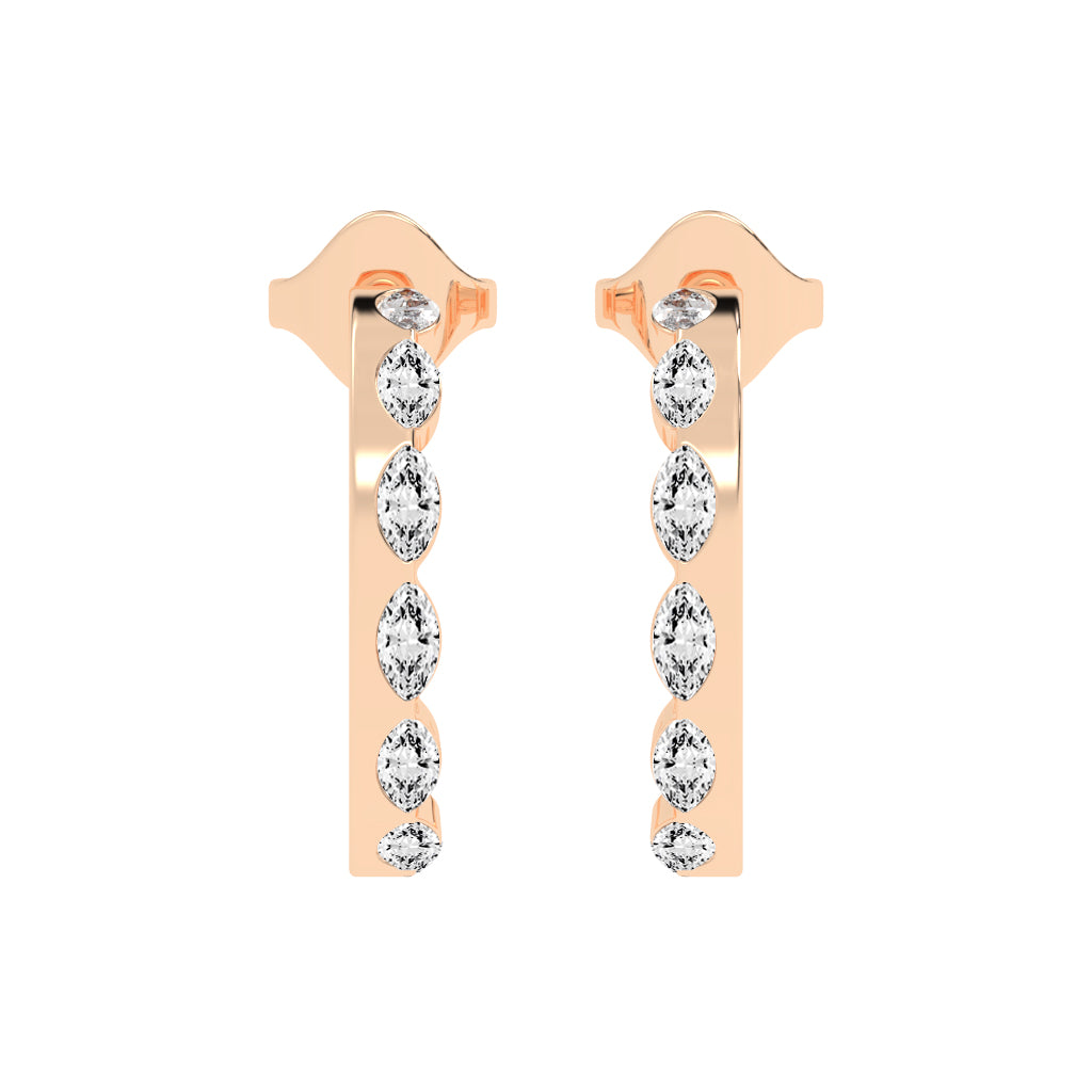 Marquise Half Hoop Earrings
