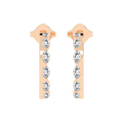 Marquise Half Hoop Earrings
