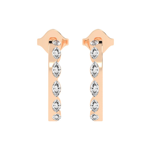 Marquise Half Hoop Earrings