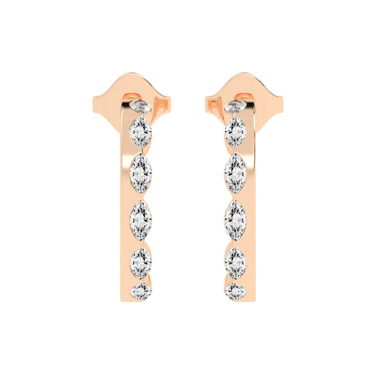 Marquise Half Hoop Earrings