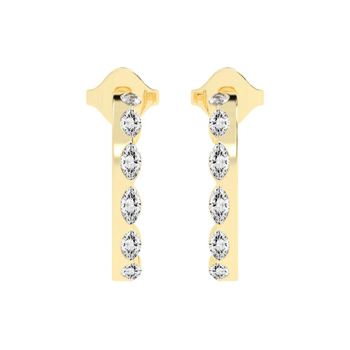 Marquise Half Hoop Earrings