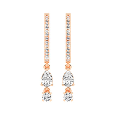 Sway Hoop with Pear & Round Drop Earrings