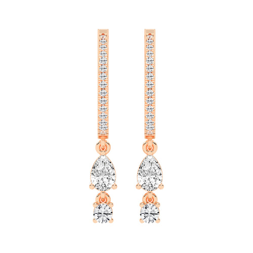 Sway Hoop with Pear & Round Drop Earrings