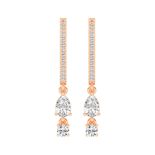 Sway Hoop with Pear & Round Drop Earrings