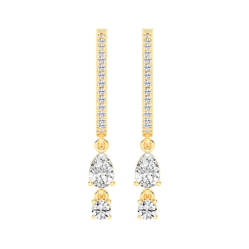 Sway Hoop with Pear & Round Drop Earrings
