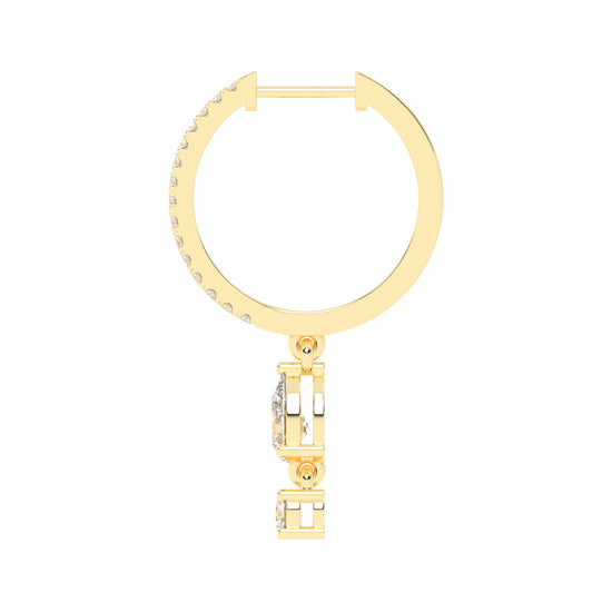 Sway Hoop with Pear & Round Drop Earrings