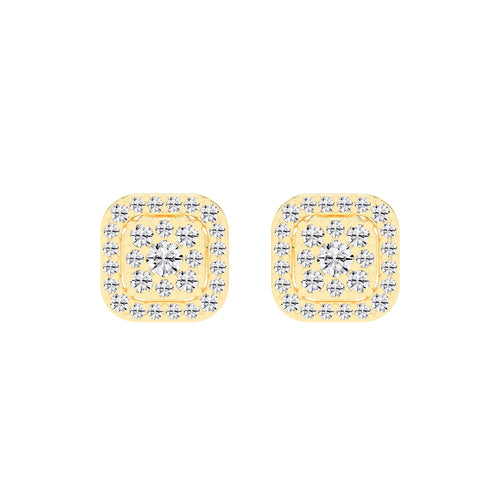 Regal Glow Double Halo Stud Earrings