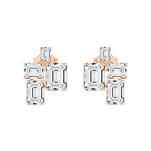 GeoLuxe Emerald Cluster Earrings