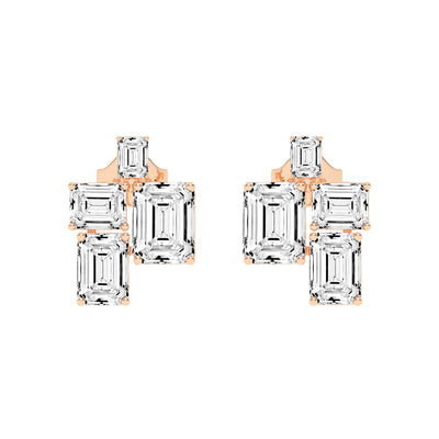 GeoLuxe Emerald Cluster Earrings