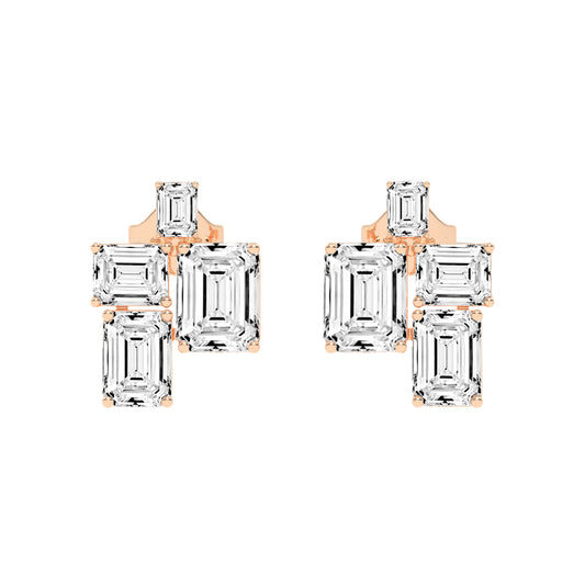 GeoLuxe Emerald Cluster Earrings