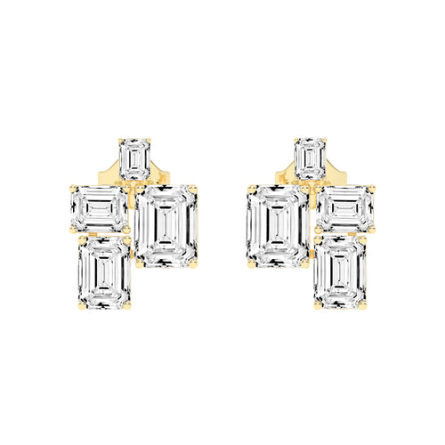 GeoLuxe Emerald Cluster Earrings