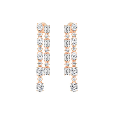 Celestial Grace Dual Row Earrings