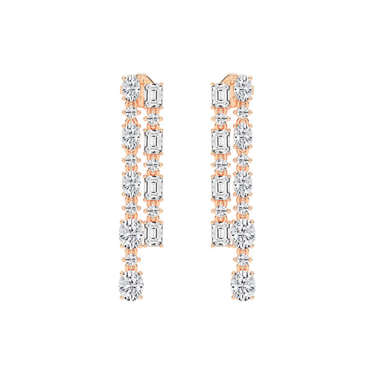 Celestial Grace Dual Row Earrings