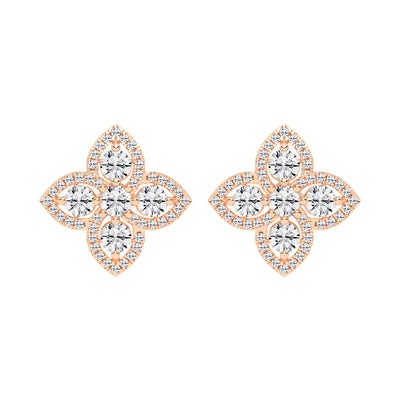 Starlight Petal Diamond Halo Studs