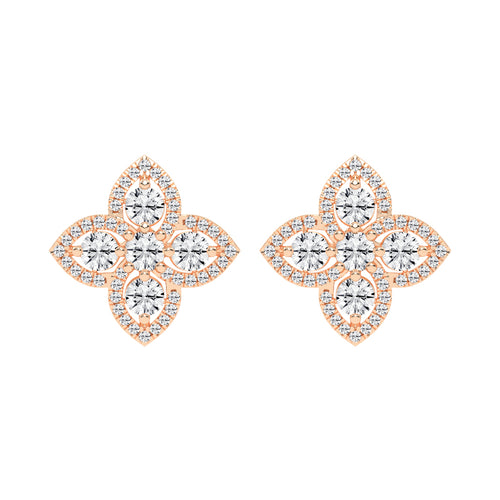 Starlight Petal Diamond Halo Studs