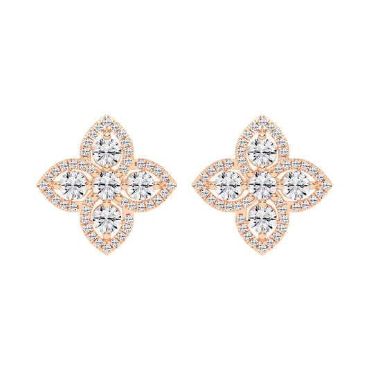 Starlight Petal Diamond Halo Studs