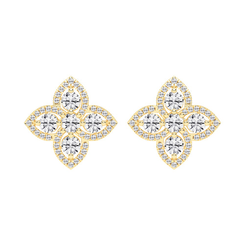 Starlight Petal Diamond Halo Studs