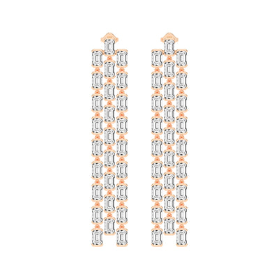 Regal Cascade Emerald Diamond Chandelier Earrings