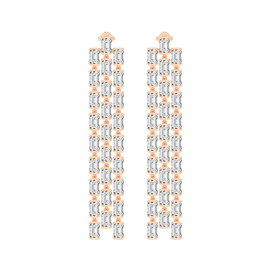 Regal Cascade Emerald Diamond Chandelier Earrings
