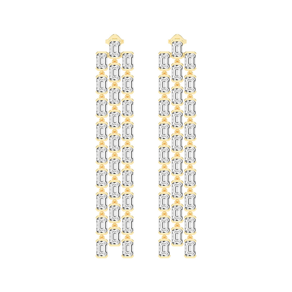 Regal Cascade Emerald Diamond Chandelier Earrings