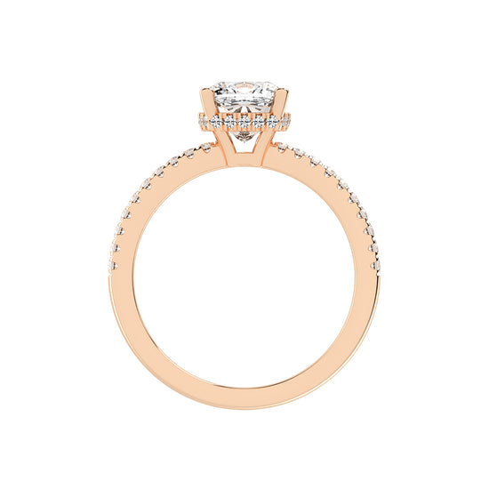 Glissane Cushion Cut Side Stone Lab Diamond Ring