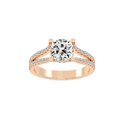Evrylle  Split Shank Cushion Cut Classic Lab Diamond Ring