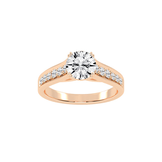 Harmonelle Round Cut Engagement Lab Diamond Ring
