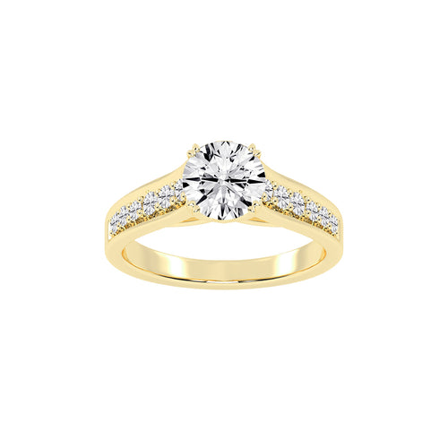 Harmonelle Round Cut Engagement Lab Diamond Ring