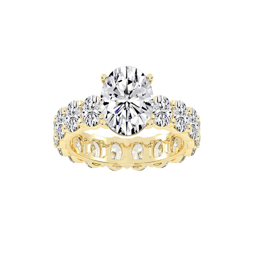 Diameer Oval Cut Side Stone Lab Diamond Ring