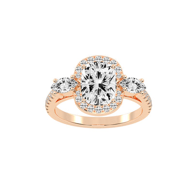 Halitira Cushion Cut Halo Lab Diamond Ring