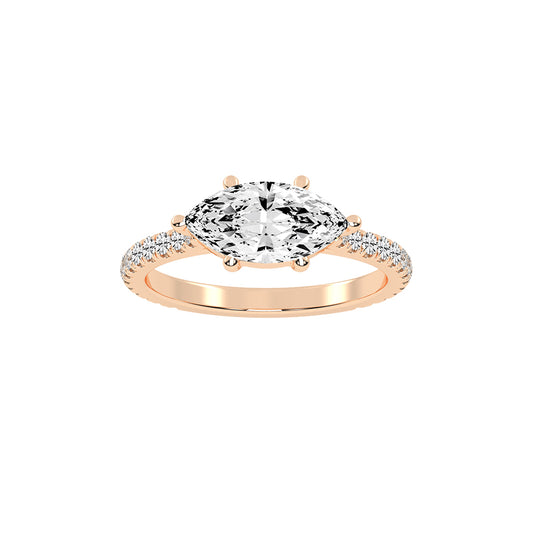 Avriella Six Prong Marquise Cut Classic Lab Diamond Ring