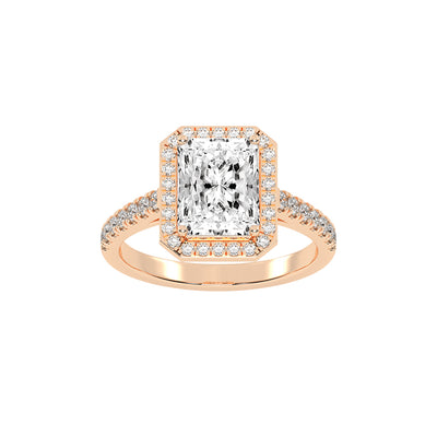 Haliqueva Radiant Cut Halo Lab Diamond Ring