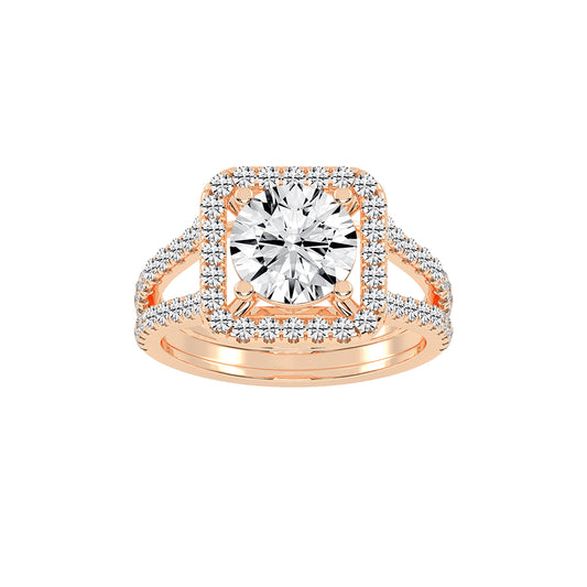 Elegiance Split Shank Round Cut Classic Lab Diamond Ring