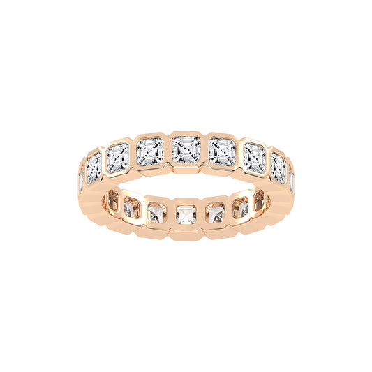 Florene Asscher Cut Bezel Eternity Lab Diamond Ring