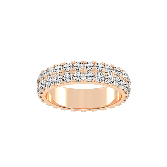 Inara Two Row Round Prong Half Eternity Lab Diamond Ring