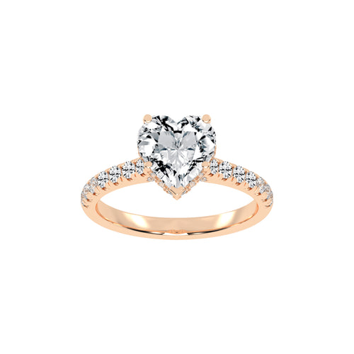 Solandra Heart Shape Side Stone Lab Diamond Ring