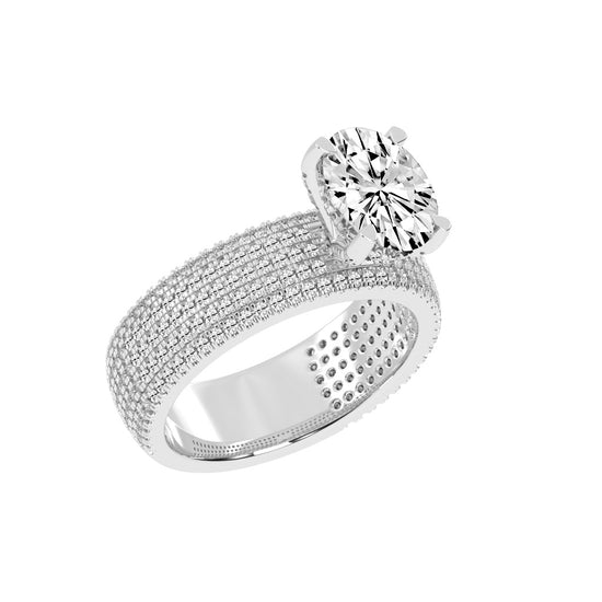 Zilarra Pave Setting Oval Cut Classic Lab Diamond Ring