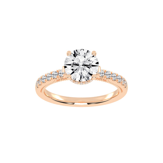 Univia Round Cut Engagement Lab Diamond Ring