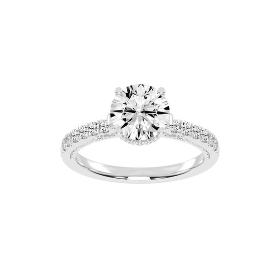 Univia Round Cut Engagement Lab Diamond Ring
