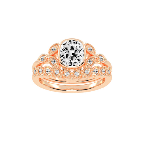 Sidia Cushion Cut Side Stone Lab Diamond Ring
