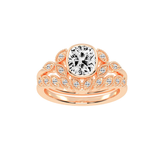 Sidia Cushion Cut Side Stone Lab Diamond Ring