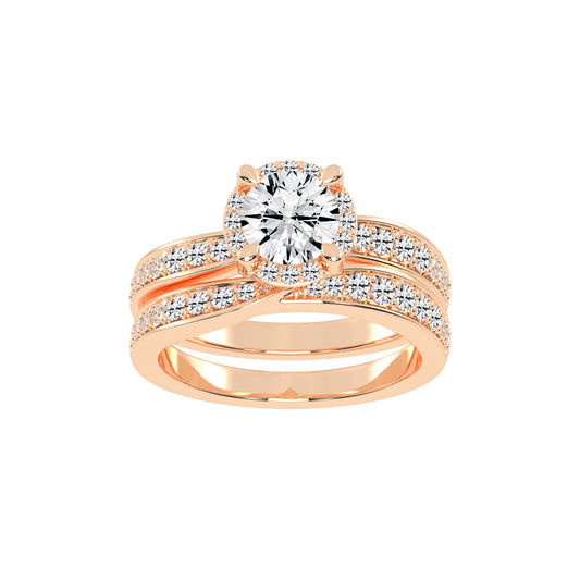 Halivana Petite Claw Round Cut Halo Lab Diamond Ring