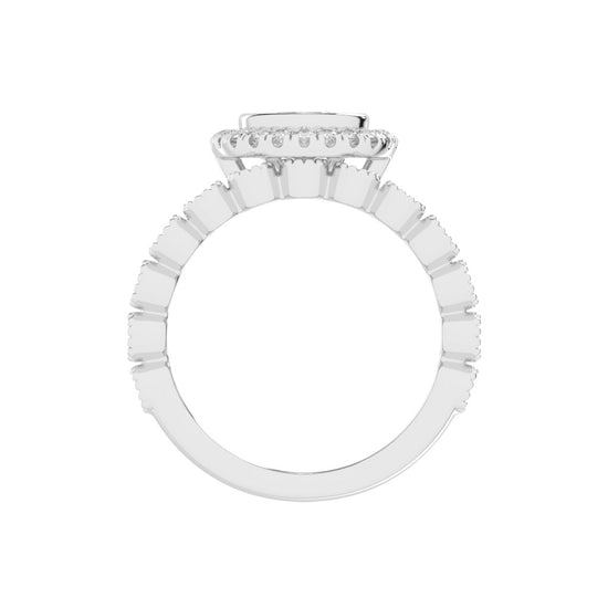 Halidelle Bezelset Pear Cut Halo Lab Diamond Ring