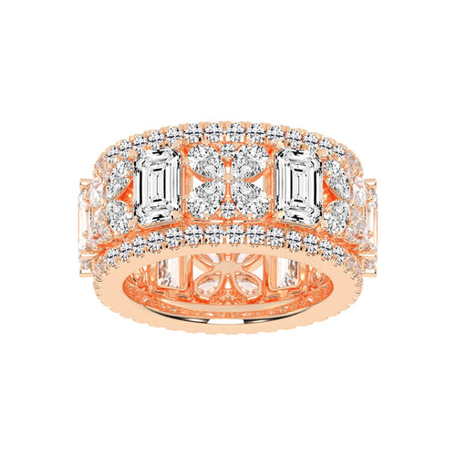 Valena Emerald Cut Eternity Lab Diamond Ring