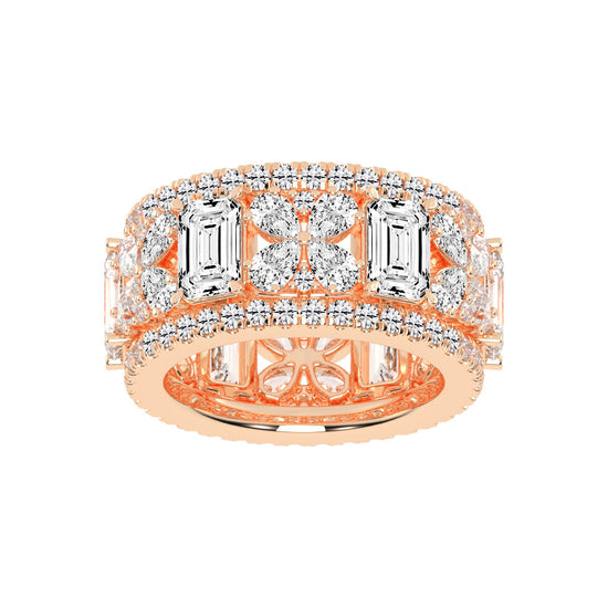 Valena Emerald Cut Eternity Lab Diamond Ring