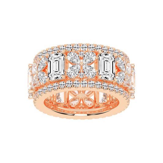 Valena Emerald Cut Eternity Lab Diamond Ring