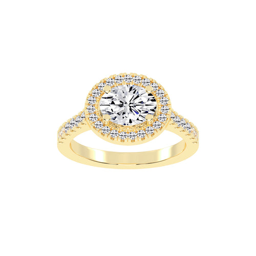Halionaise Oval Cut Halo Lab Diamond Ring