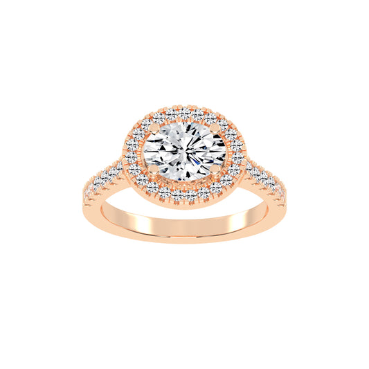 Halionaise Oval Cut Halo Lab Diamond Ring