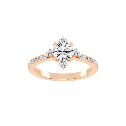 Radiavon  Four Prong Round Cut Classic Lab Diamond Ring