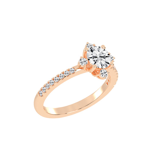 Radiavon  Four Prong Round Cut Classic Lab Diamond Ring